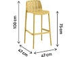HABITAT ET JARDIN - Lot de 2 chaises hautes de jardin empilable "Vaena" - Jaune - vignette