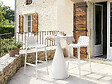 HABITAT ET JARDIN - Lot de 2 chaises hautes de jardin empilable "Vaena" - Blanc - vignette