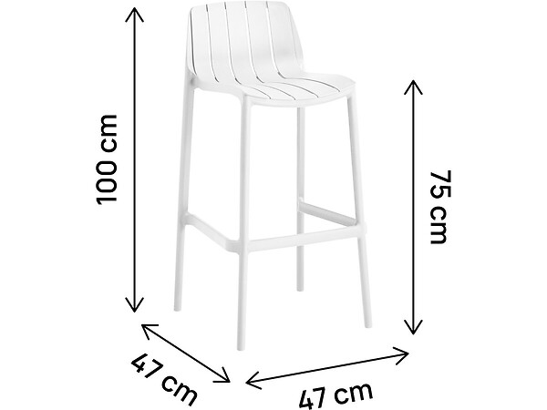 HABITAT ET JARDIN - Lot de 2 chaises hautes de jardin empilable "Vaena" - Blanc - large