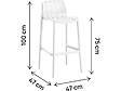 HABITAT ET JARDIN - Lot de 2 chaises hautes de jardin empilable "Vaena" - Blanc - vignette