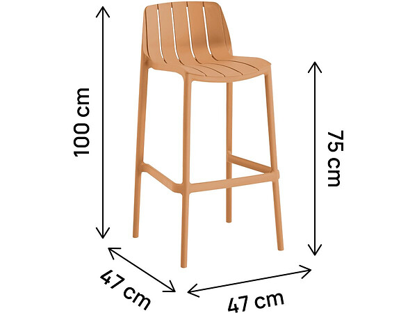 HABITAT ET JARDIN - Lot de 2 chaises hautes de jardin empilable "Vaena" - Orange - large