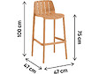 HABITAT ET JARDIN - Lot de 2 chaises hautes de jardin empilable "Vaena" - Orange - vignette
