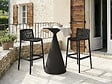 HABITAT ET JARDIN - Lot de 2 chaises hautes empilables en plastique "Néora" - Noir - vignette