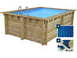 HABITAT ET JARDIN - Piscine bois rectangle " Caimans 140  " - 4.10 x 3.00 x 1.39  m + Bâche à bulles 180 µ - Bâche hiver 280 g/m² - vignette