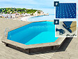 HABITAT ET JARDIN - Piscine bois " Brazilia 145 "  5.86 x 3.86 x 1.44 m - Bâche à bulles 180 µ - Bâche hiver 280 g/m² - vignette