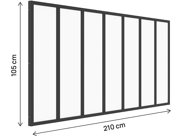 HABITAT ET JARDIN - Verrière atelier en aluminium "Panorama" - 210 x 105 cm - Noir - large