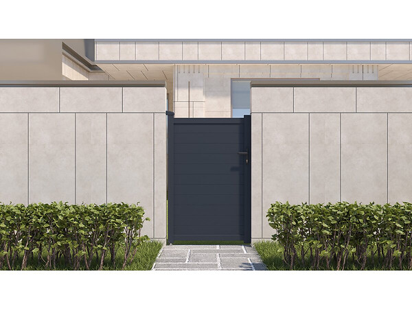 HABITAT ET JARDIN - Portillon aluminium "Marc" - 101.2 x 155.9 cm - Gris - large