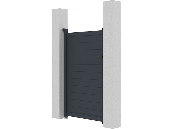 HABITAT ET JARDIN - Portillon aluminium "Marc" - 101.2 x 155.9 cm - Gris - large