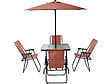 HABITAT ET JARDIN - Table et chaises de jardin avec parasol en métal "Convivia" - 4 places - Terracotta - vignette