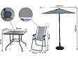 HABITAT ET JARDIN - Table et chaises de jardin avec parasol en métal "Convivia" - 4 places - Gris clair - vignette
