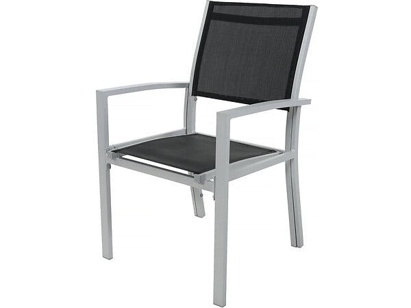 HABITAT ET JARDIN - Table extensible et chaises de jardin en aluminium "Lagos" - 200/320 x 105 x 76 cm - 10 chaises - Noir - large