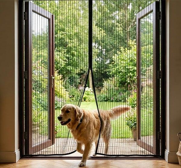 AVOSDIM - Moustiquaire Rideau Aimanté pour Porte - L.130 x H.215cm - Noir - large