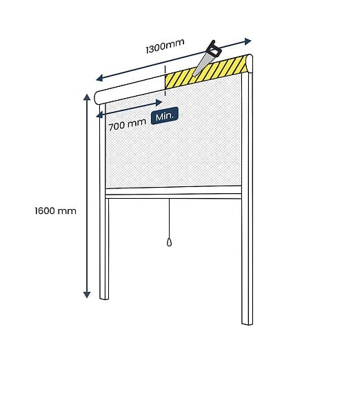 AVOSDIM - Store Moustiquaire Enroulable PVC pour Fenêtre - L.130 x H.160cm Recoupable - PVC Blanc - large