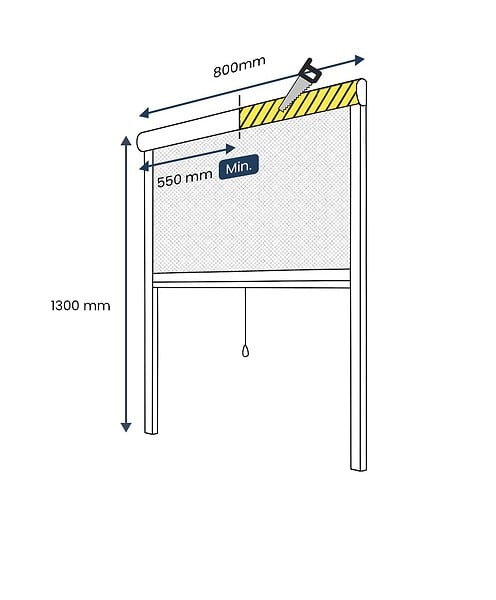 AVOSDIM - Store Moustiquaire Enroulable PVC pour Fenêtre - L.80 x H.130cm Recoupable - PVC Blanc - large