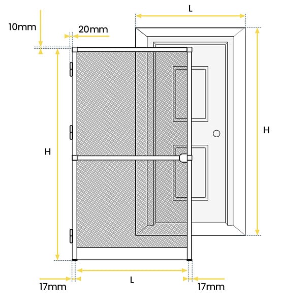 AVOSDIM - Moustiquaire Porte Battante - L.100 x H.215cm recoupable - Aluminium Gris - large