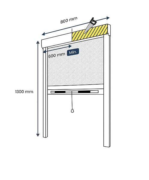 AVOSDIM - Moustiquaire Enroulable pour Fenêtre - L.80 x H.130cm Recoupable - Alu Blanc - Store Moustiquaire - large