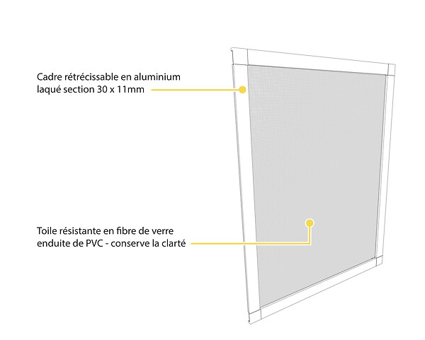 AVOSDIM - Moustiquaire fenêtre sans perçage - Cadre fixe aluminium blanc - L.85 x H.85cm Recoupable - Toile Filet Polyester - large