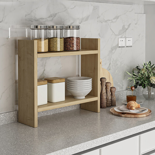 HABITAT ET JARDIN - Étagère de cuisine en bois "Denver" - 34 x 10 x 30 cm - Saphir - large