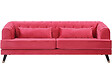 HABITAT ET JARDIN - Canapé fixe en velours "Gloria" - 216 x 86 x 76 cm - 3 places - Rouge - vignette