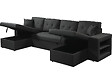 HABITAT ET JARDIN - Canapé d'angle panoramique convertible en tissu "Axel" - 4 places - Noir - vignette