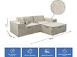 HABITAT ET JARDIN - Canapé droit modulable avec ottoman en tissu texturé "Lusso" - 3 places - Beige - vignette