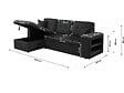 HABITAT ET JARDIN - Canapé d'angle convertible/réversible tissu style bubble "Axel" - 3 places - Noir - vignette