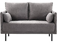 HABITAT ET JARDIN - Canapé fixe tissu "Rudy" - 132 x 78 x 88 cm - 2 places - Gris foncé - vignette