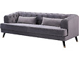 HABITAT ET JARDIN - Canapé fixe en velours "Gloria" - 216 x 86 x 76 cm - 3 places - Gris - vignette