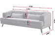 HABITAT ET JARDIN - Canapé fixe en velours "Gloria" - 216 x 86 x 76 cm - 3 places - Gris - vignette
