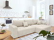 HABITAT ET JARDIN - Canapé d'angle convertible style bubble tissu chenille "George" 4 places - Beige - vignette