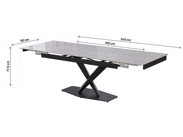HABITAT ET JARDIN - Table à manger extensible en céramique 6 à 10 personnes "Silence" - Gris marbré - large