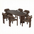 HABITAT ET JARDIN - Ensemble Table et Chaises (7 Pièces) en bois "Meridia 6" - 180 x 90 x 75 cm - Marron - vignette