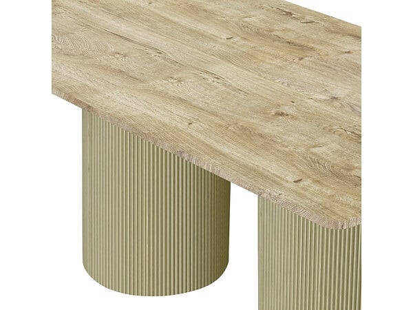 HABITAT ET JARDIN - Table à manger ovale en bois "Zénith" - 180 cm - 8 places - Beige - large