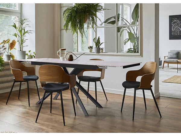 HABITAT ET JARDIN - Table à manger extensible en céramique 6 à 10 personnes "Celeste" - Gris marbré - large
