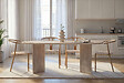 HABITAT ET JARDIN - Table à manger en bois "Sabella" 200 x 90 x 75 cm - Travertin - vignette