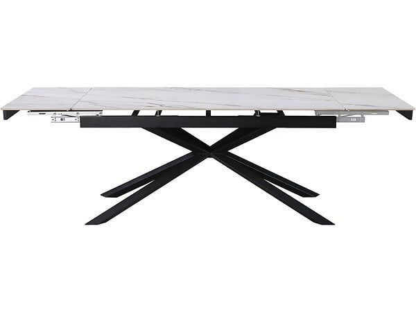 HABITAT ET JARDIN - Table à manger extensible en céramique 6 à 10 personnes "Celeste" - Blanc marbré gris - large