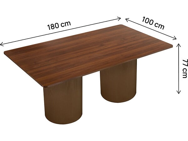 HABITAT ET JARDIN - Table à manger ovale en bois "Zénith" - 180 cm - 8 places - Marron - large