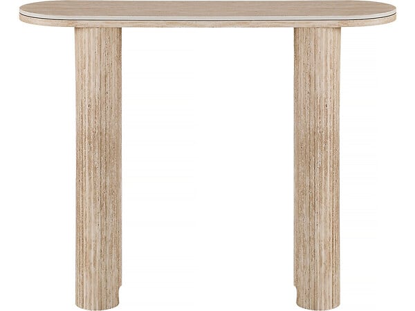 HABITAT ET JARDIN - Table console travertin en céramique "Alba" - 100 x 30 x 80 cm - Marron - large