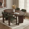HABITAT ET JARDIN - Ensemble Table et Chaises (5 Pièces) en bois "Meridia 4" - 180 x 90 x 75 cm - Vert - vignette