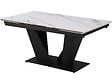 HABITAT ET JARDIN - Table à manger extensible en céramique - 160/240 cm - 6 à 10 personnes "Nova" - Blanc marbré gold - vignette