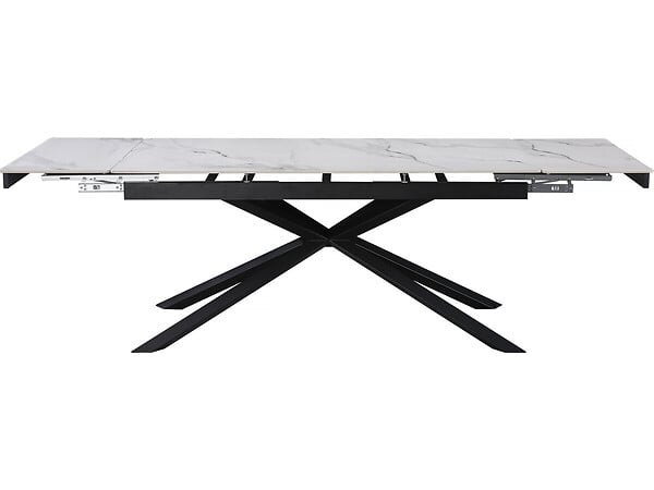 HABITAT ET JARDIN - Table à manger extensible en céramique 6 à 10 personnes "Celeste" - Blanc marbré gold - large