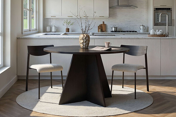 HABITAT ET JARDIN - Table à manger en bois "Virella" - 120 x 120 x 75 cm - Bois Noir - large