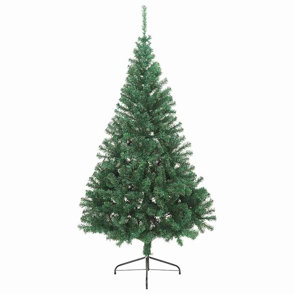 VIDAXL - vidaXL Sapin de Noël artificiel moitié avec support vert 210 cm PVC - large