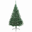 VIDAXL - vidaXL Sapin de Noël artificiel moitié avec support vert 210 cm PVC - vignette