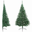 VIDAXL - vidaXL Sapin de Noël artificiel moitié avec support vert 210 cm PVC - vignette