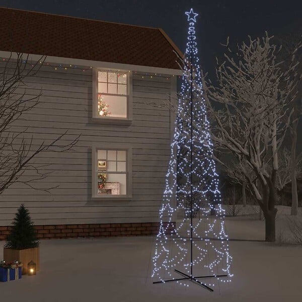 VIDAXL - vidaXL Arbre de Noël cône 3000 LED Blanc froid 230x800 cm - large