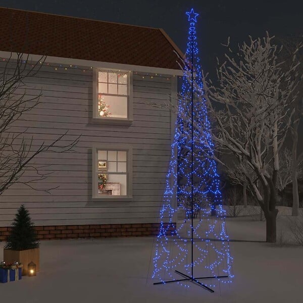 VIDAXL - vidaXL Arbre de Noël cône 3000 LED Bleues 230x800 cm - large