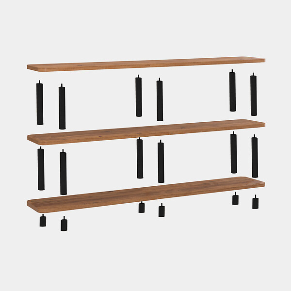HABITAT ET JARDIN - Bibliothèque en bois "Zen" - 180 x 35 x 75 cm - Noir - large