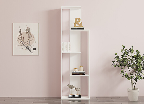 HABITAT ET JARDIN - Bibliothèque en bois "Wand" - 50 x 19 x 160 cm - Blanc - large
