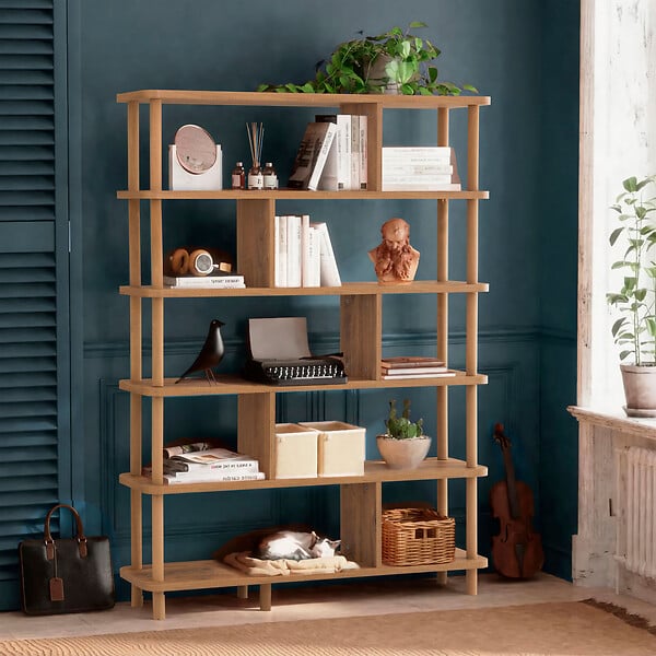HABITAT ET JARDIN - Bibliothèque en bois "Meta" - 120 x 28 x 168 cm - Marron - large
